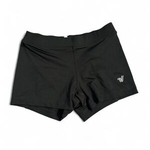 Varsity Black Athletic Shorts Stretchy Fit